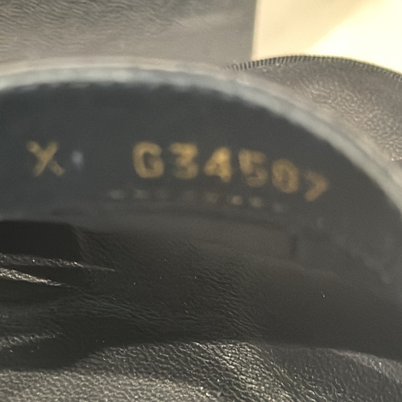 Authentic Chanel black pearl wedge leather Strap Sandals - Picture 5 of 9